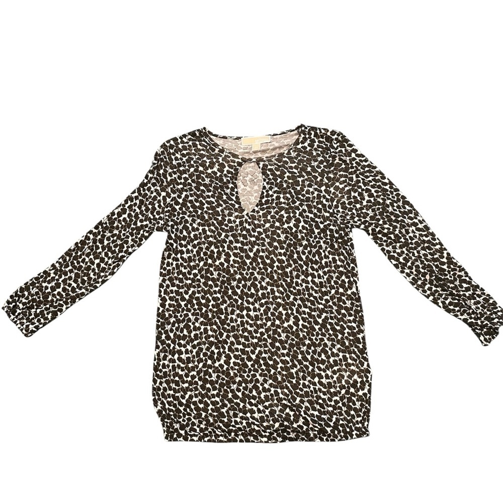 MICHAEL Michael Kors Brown and White Patterned Blouse